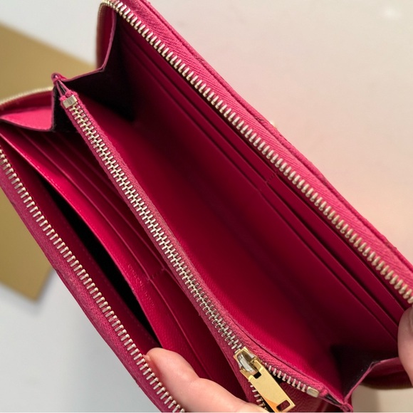 Saint Laurent Paris authentic round zipper long wallet fuchsia pink cowhide - Picture 11 of 16